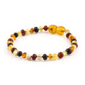 Natural Baltic Amber Junior Bracelet. Baroque Multicolour 4mm - XB43M