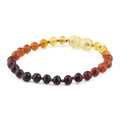 Rainbow Baltic amber baroque junior bracelet, 16cm