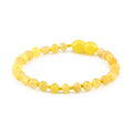 Milky yellow Baltic amber baroque junior bracelet, 16cm