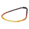 Rainbow Baltic amber baroque junior necklace, 38cm