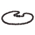 Black Baltic amber roundel junior necklace, 38cm