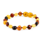 Baltic Amber Teething Bracelet. Side Drill Multicolour 6mm - XS64M