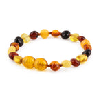 Baltic Amber Teething Bracelet. Side Drill Multicolour 6mm - XS64M