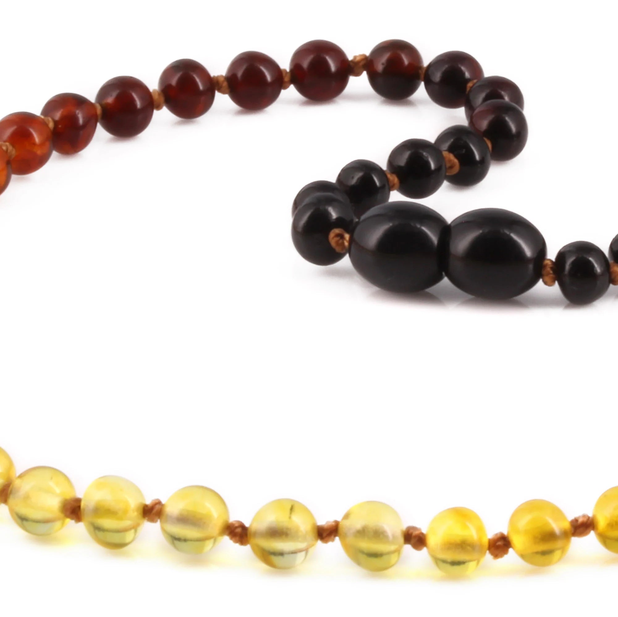 Natural Baltic Amber Junior Necklace. Baroque Rainbow 5mm - XB54R2