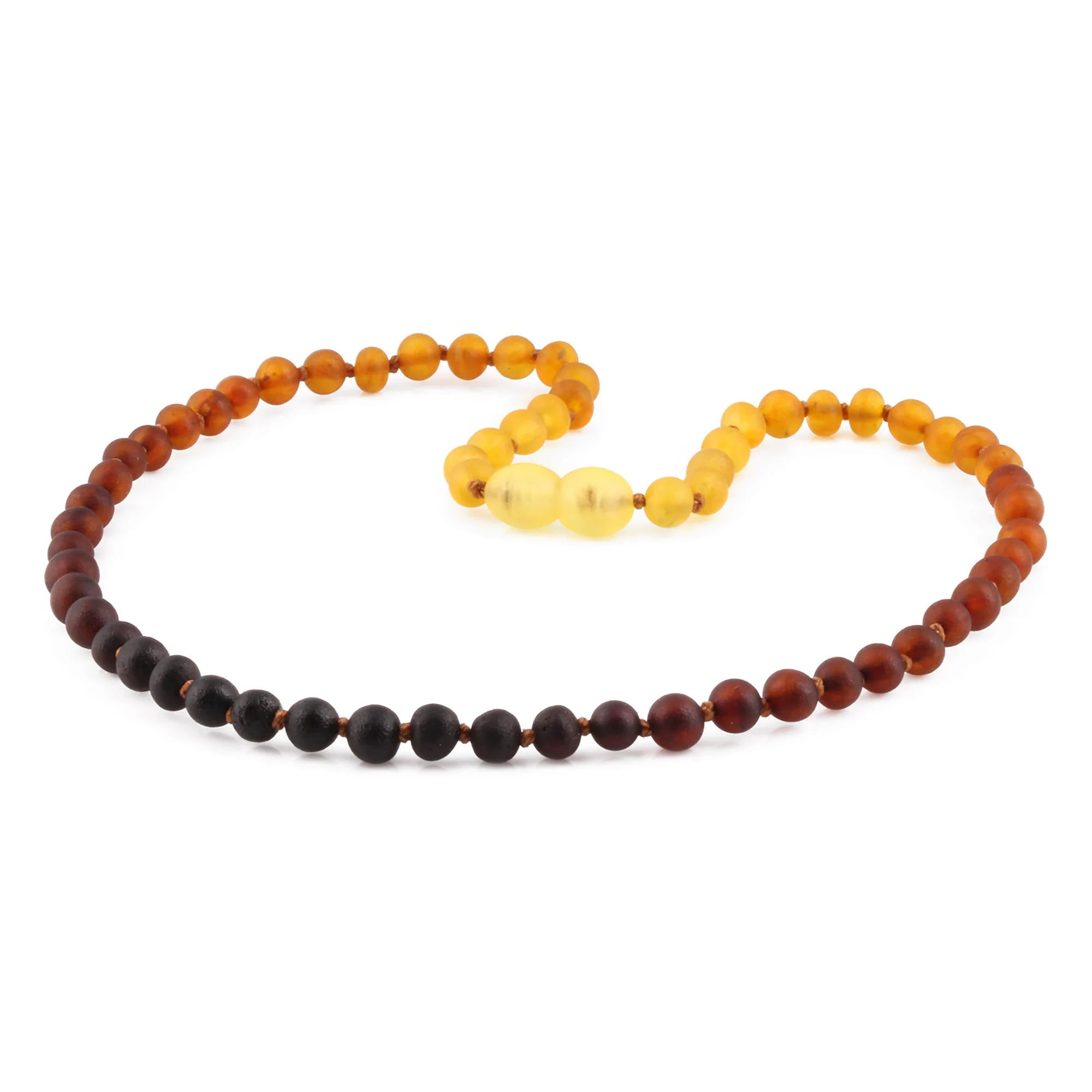 Natural Baltic Amber Junior Necklace. Baroque Rainbow 5mm - XB54R1M