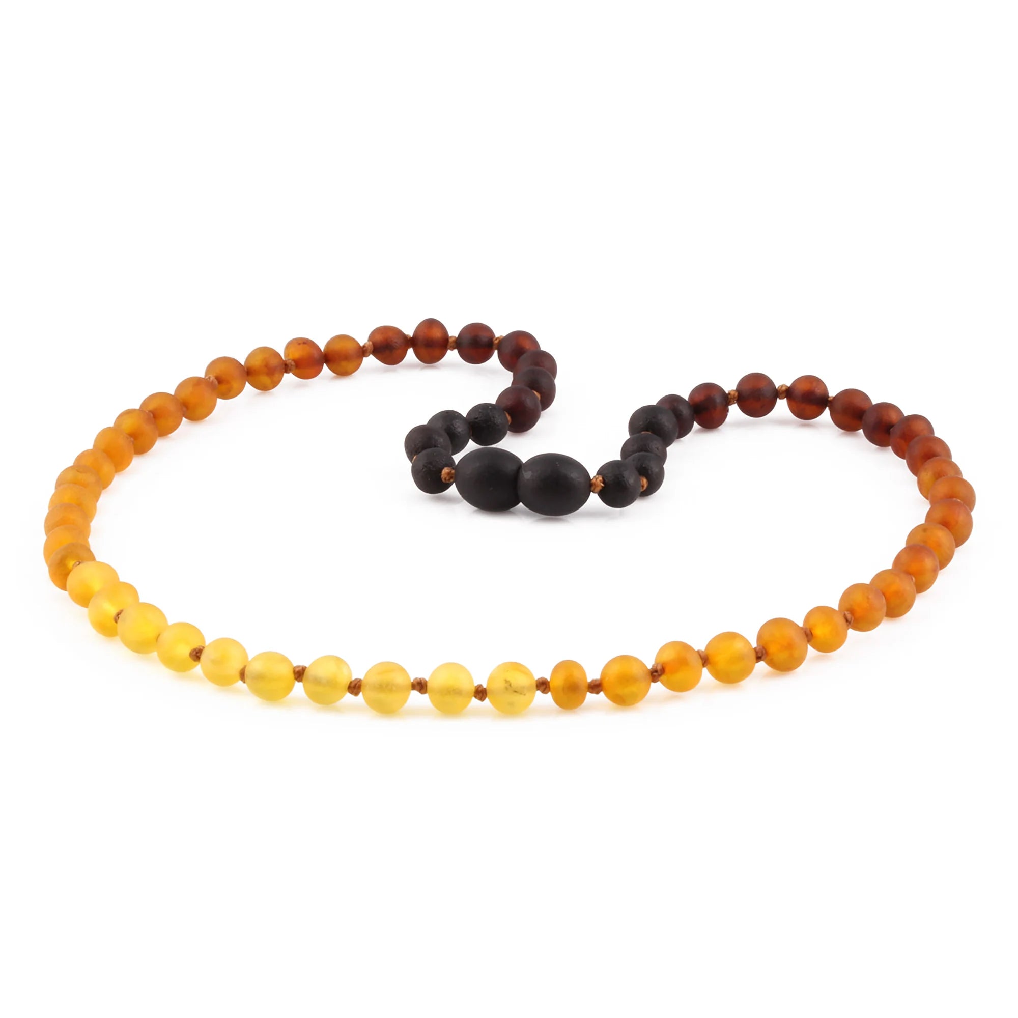 Natural Baltic Amber Junior Necklace. Baroque Rainbow 5mm - XB54R2M