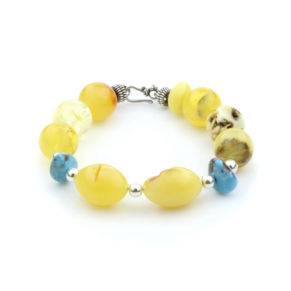 Adult Baltic Amber Bracelet Round & Olive Beads 13mm 20gr. SPS03