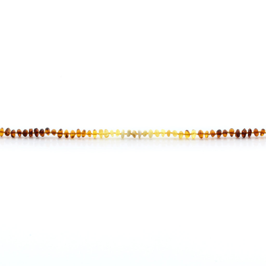 Natural Baltic Amber Teething Bracelet. Round Flat LE80