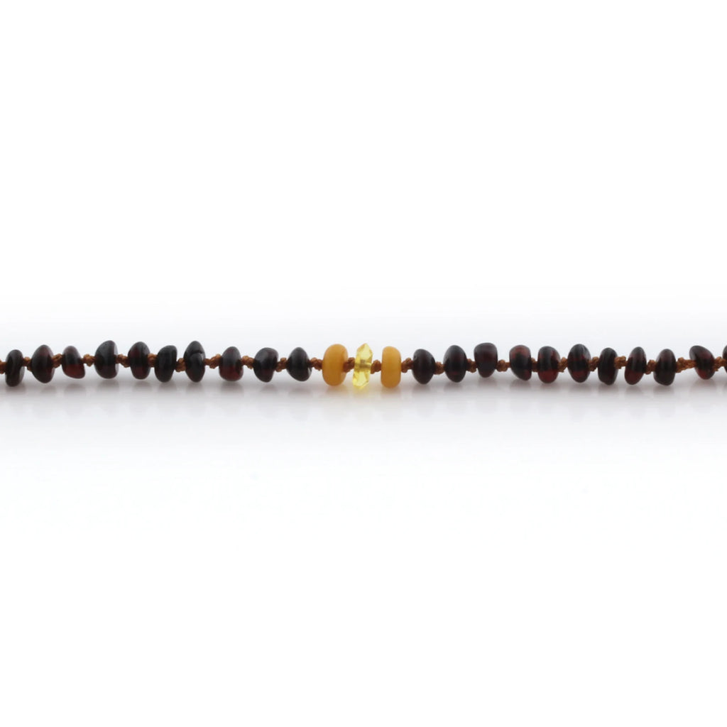 Natural Baltic Amber Teething Bracelet. Round Flat LE105