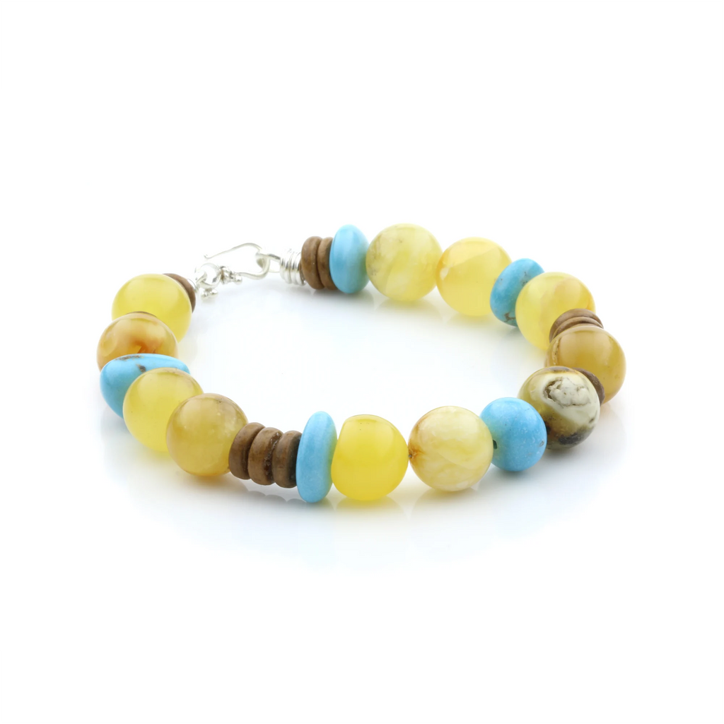Adult Baltic Amber Bracelet Round Beads 10mm 18gr. SPS30