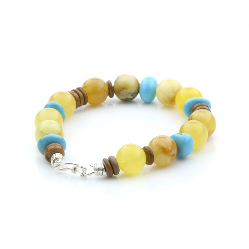 Adult Baltic Amber Bracelet Round Beads 10mm 18gr. SPS30