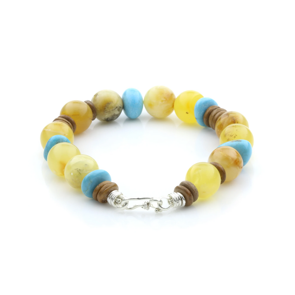 Adult Baltic Amber Bracelet Round Beads 10mm 18gr. SPS30