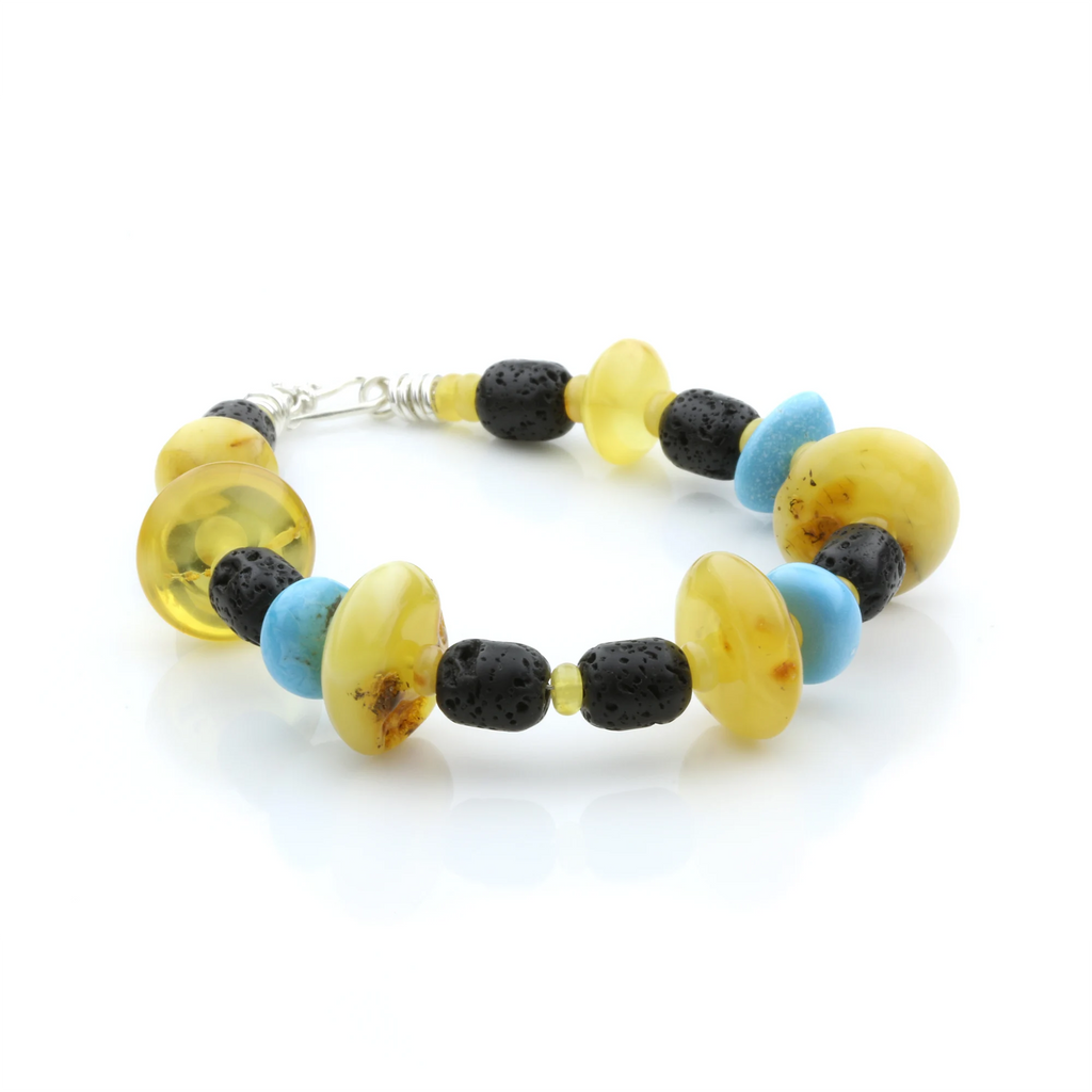 Adult Baltic Amber Bracelet Tablet Beads 19gr. SPS23