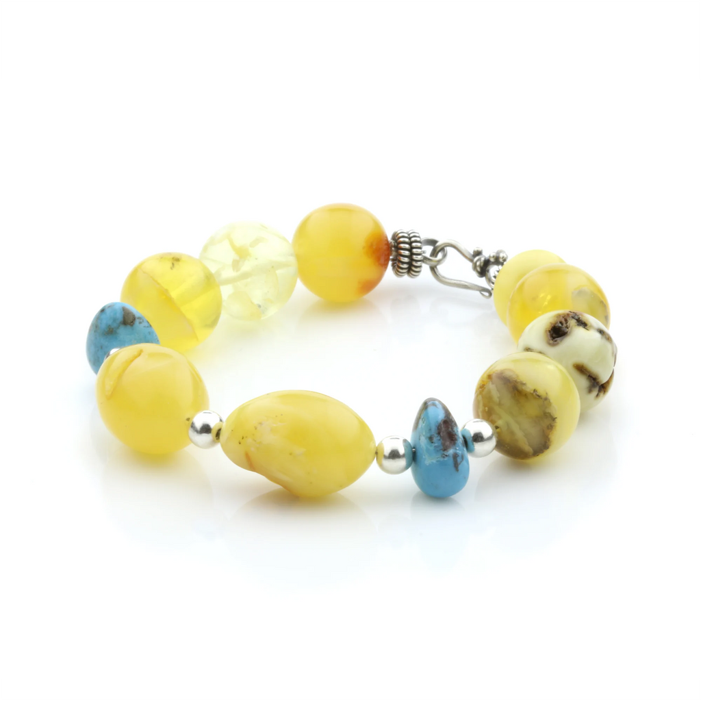 Adult Baltic Amber Bracelet Round & Olive Beads 13mm 20gr. SPS03