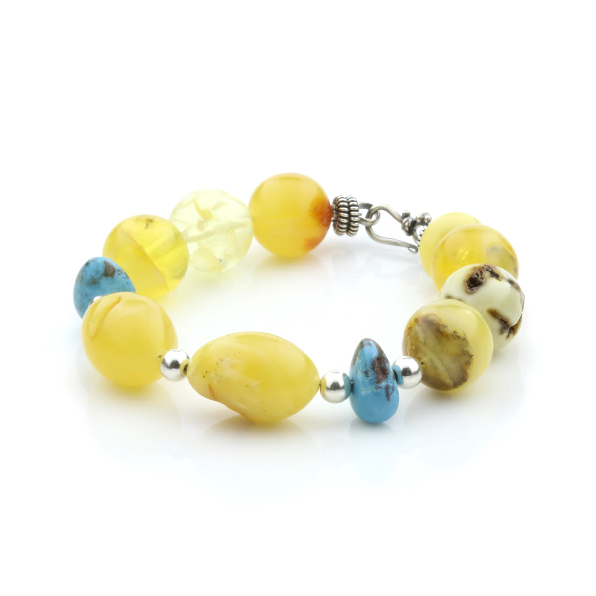 Adult Baltic Amber Bracelet Round & Olive Beads 13mm 20gr. SPS03