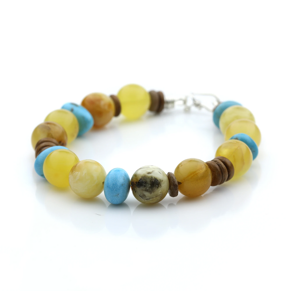 Adult Baltic Amber Bracelet Round Beads 10mm 18gr. SPS30