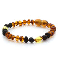 Cognac Baltic amber children's bracelet, 15cm