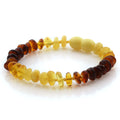 Rainbow Baltic amber children's bracelet, 15cm