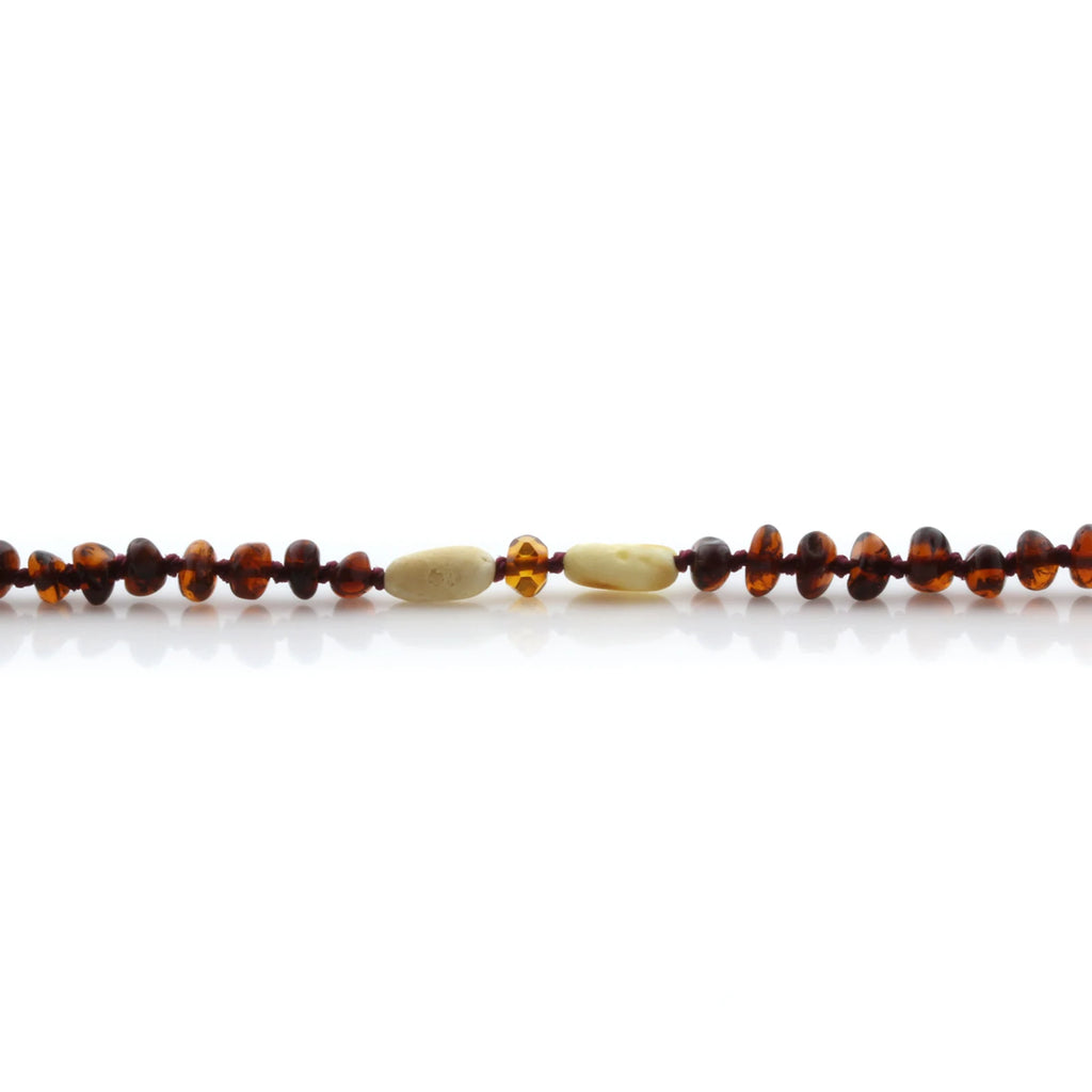 Natural Baltic Amber Teething Bracelet. Round Flat LE91