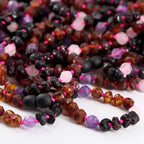 Natural Baltic Amber Junior Necklace with Amethyst & Rose Quartz. Baroque 6mm - JN110