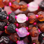 Natural Baltic Amber Junior Necklace with Amethyst & Rose Quartz. Baroque 6mm - JN110