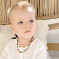Baltic Amber Child Necklace with Turquoise. Baroque 4mm - LE465-S