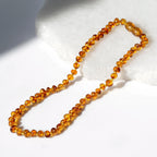Baltic Amber Teething Necklace. Baroque Light Cognac 5mm - XB54LC