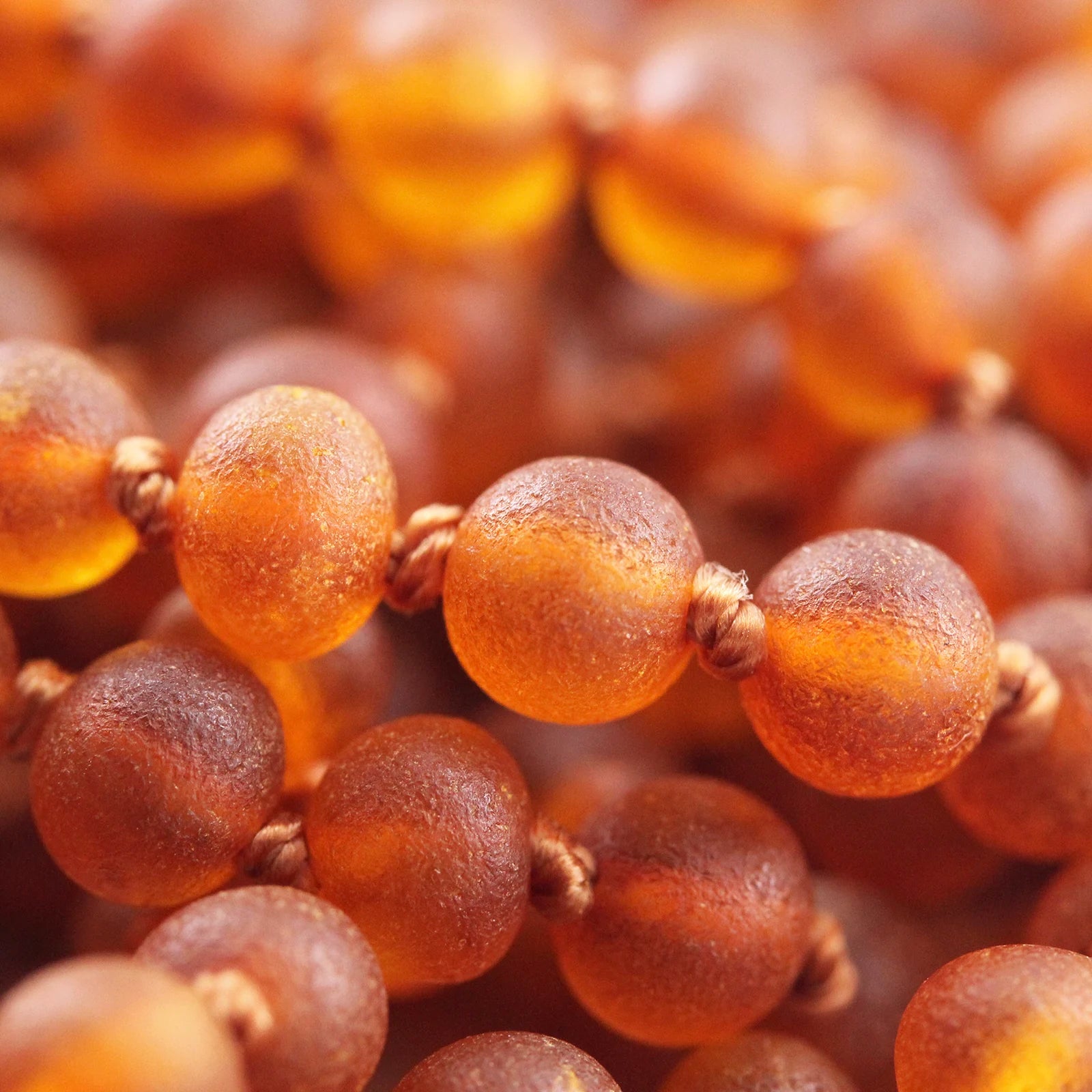Natural Baltic Amber Junior Necklace. Baroque Light Cognac 5mm - XB54LCM