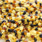 Natural Baltic Amber Junior Necklace. Baroque Multicolour 5mm - XB54M1