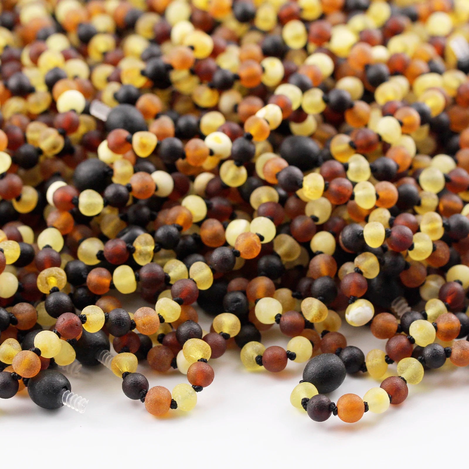 Baltic Amber Teething Necklace. Baroque Multicolour 5mm - XB54M2M