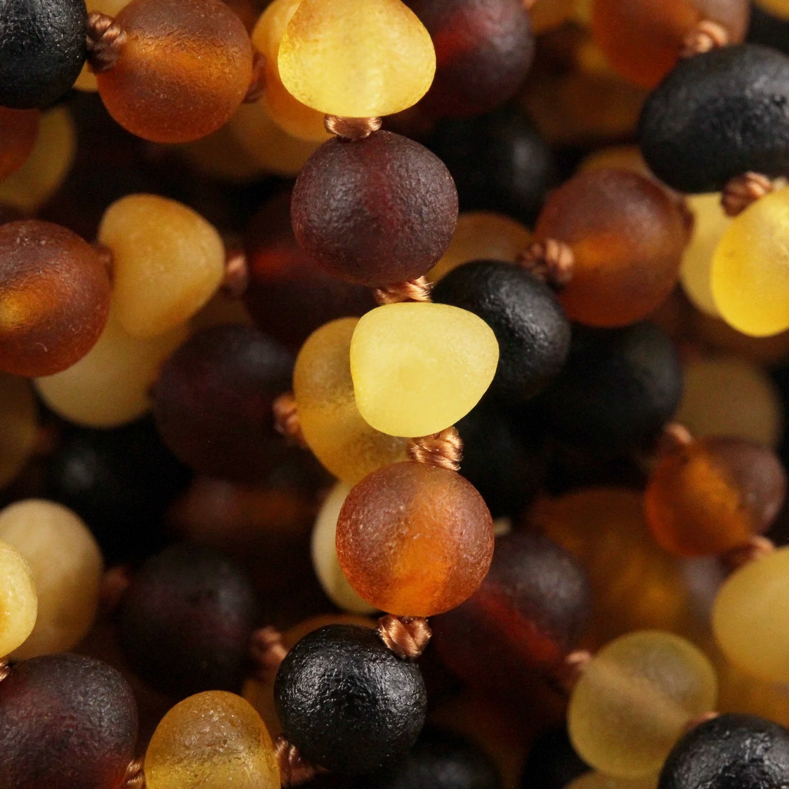 Baltic Amber Teething Bracelet. Baroque Multicolour 5mm - XB54MM