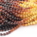 Baltic Amber Teething Necklace. Baroque Rainbow 5mm - XB54RA1M