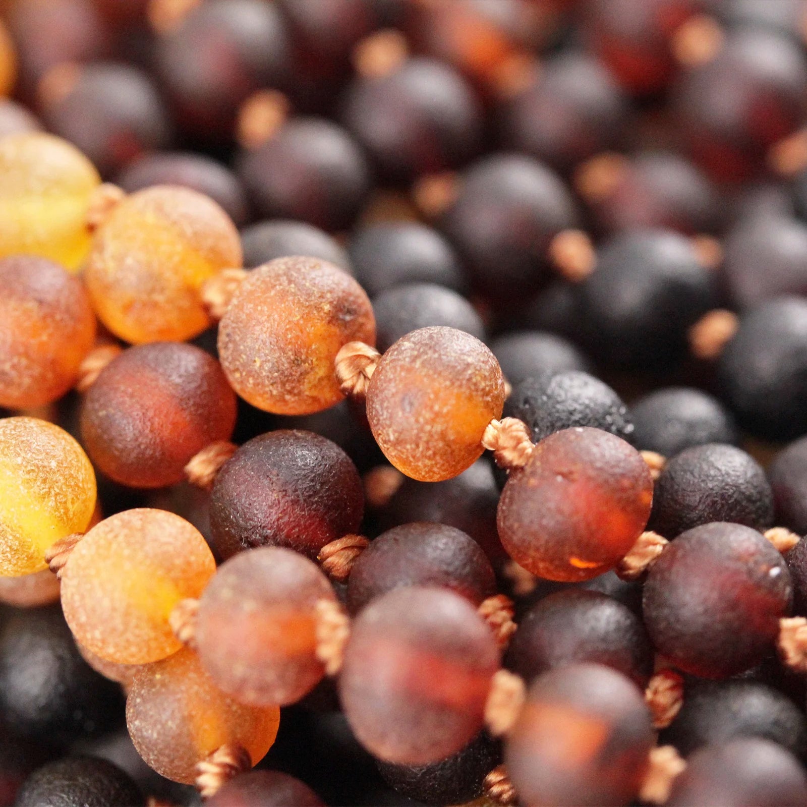 Baltic Amber Teething Bracelet. Baroque Rainbow 5mm - XB54RA1M