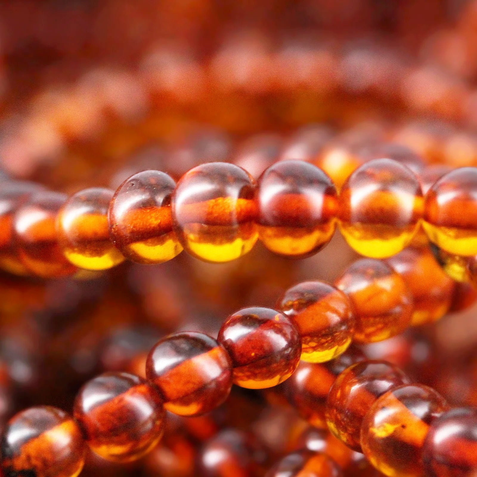 Adult Baltic Amber Bracelet. Baroque Cognac 5mm - XB55C