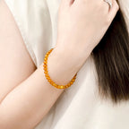 Adult Baltic Amber Bracelet. Baroque Light Cognac 5mm - XB55LC