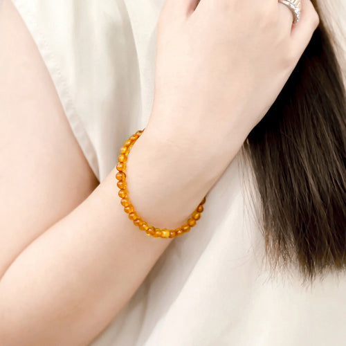 Honey Baltic amber baroque adult bracelet, 18cm