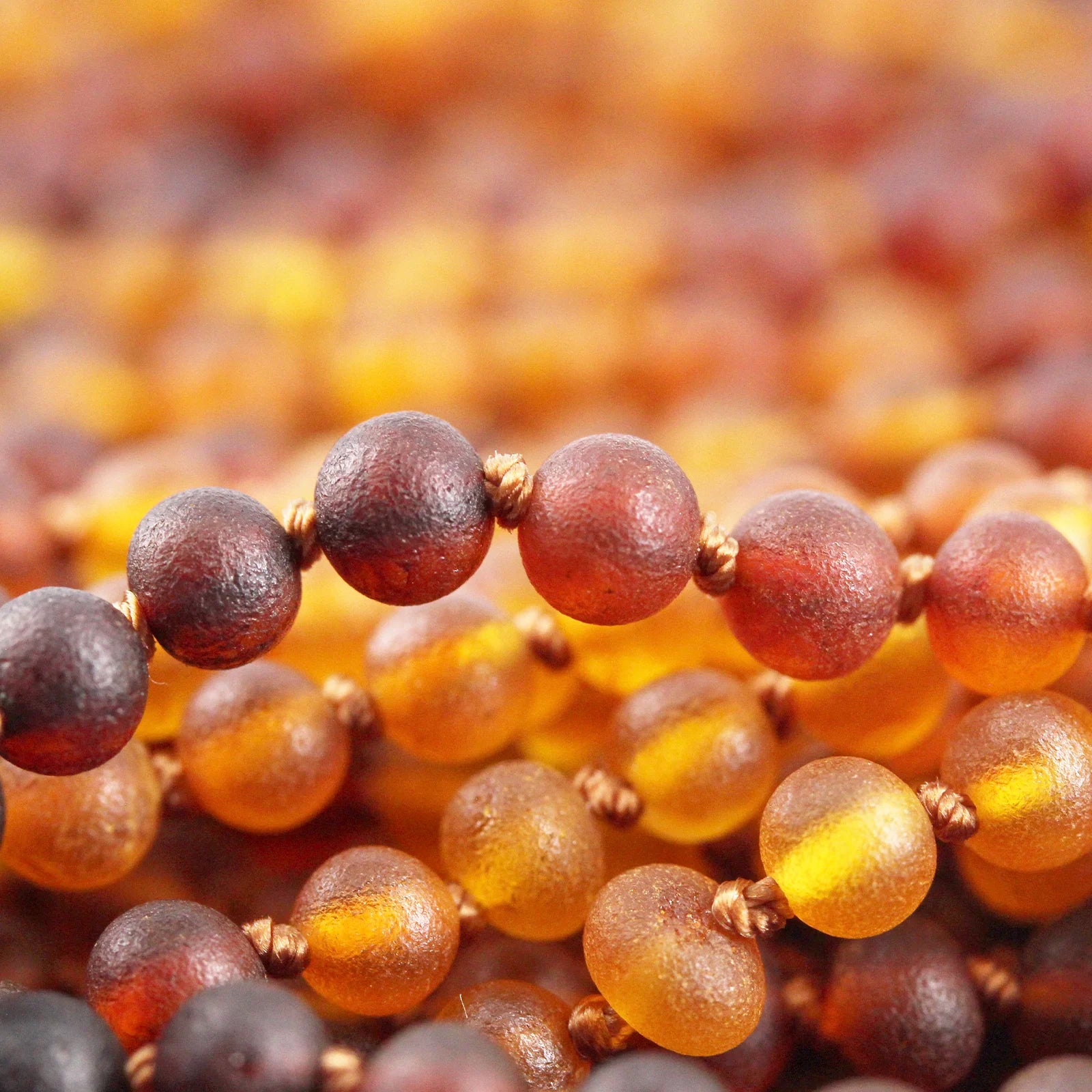 Natural Baltic Amber Junior Necklace. Baroque Rainbow 5mm - XB55RB2M