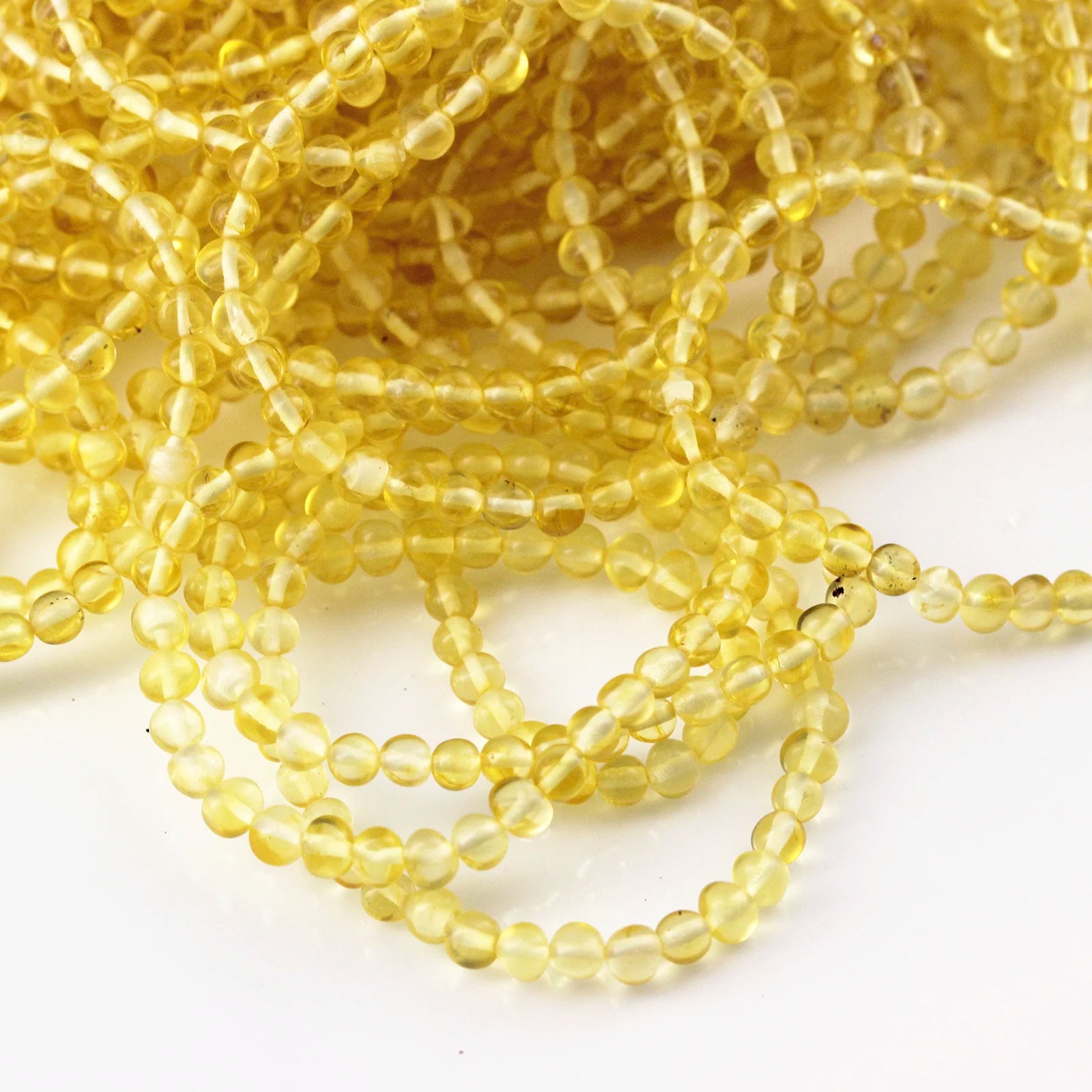 Adult Baltic Amber Bracelet. Baroque Yellow 5mm - XB55Y
