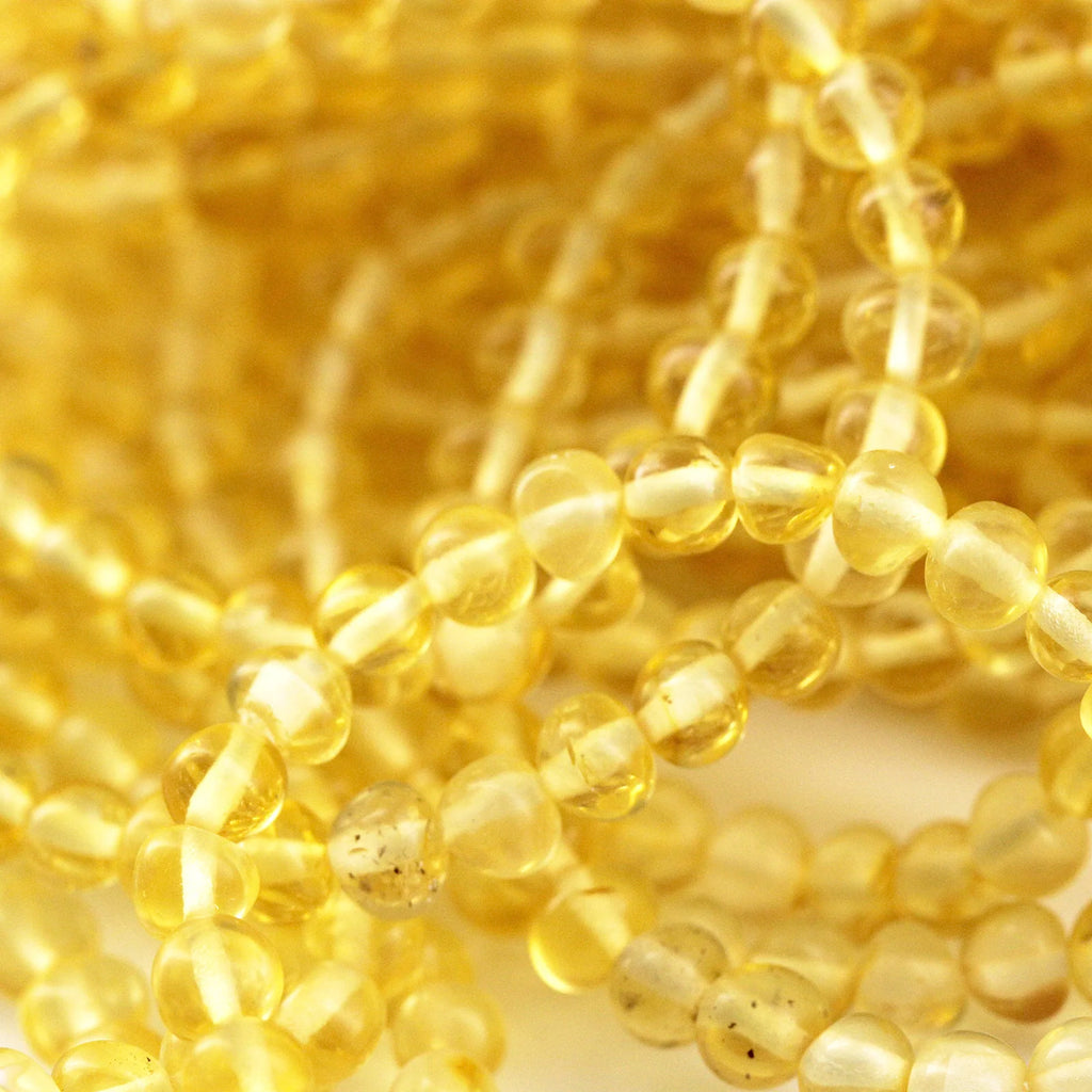 Adult Baltic Amber Bracelet. Baroque Yellow 5mm - XB55Y