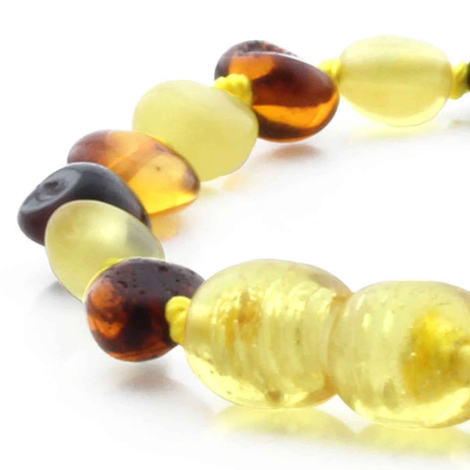 BALTIC AMBER TEETHING BRACELET. SIDE DRILL MIX I 6X4 MM