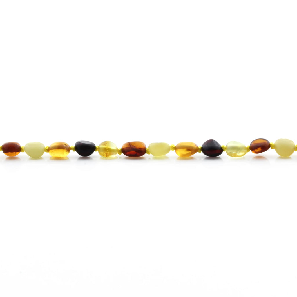 BALTIC AMBER TEETHING BRACELET. SIDE DRILL MIX I 6X4 MM