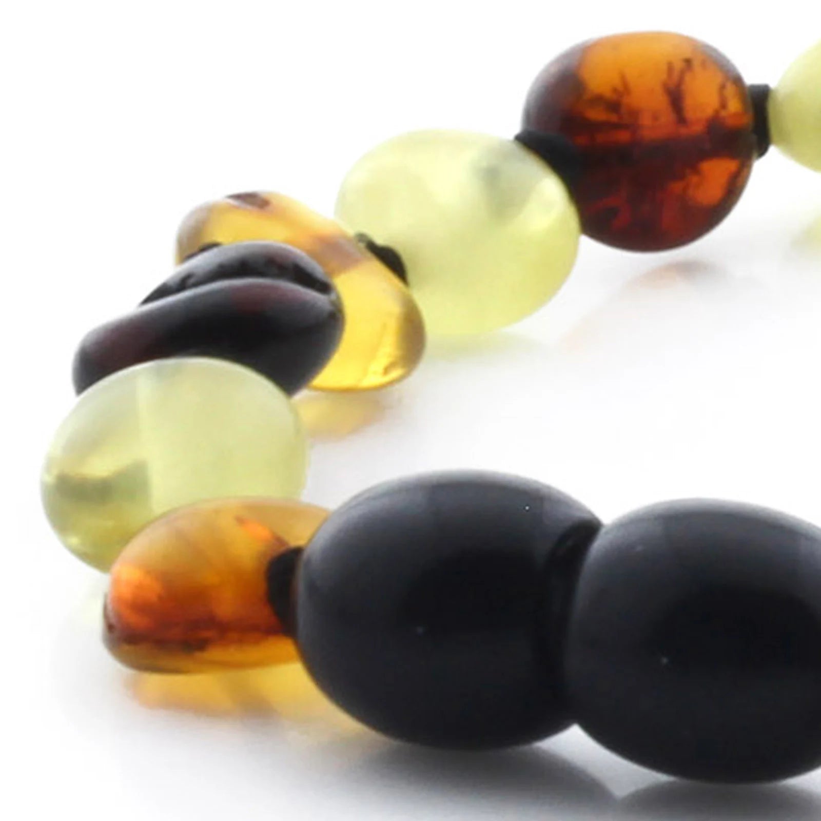 BALTIC AMBER TEETHING BRACELET. SIDE DRILL MIX II 6X4 MM