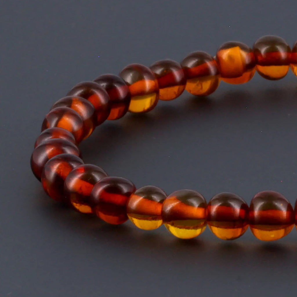 Adult Baltic Amber Bracelet. Baroque Cognac 5mm - XB55C