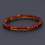 Adult Baltic Amber Bracelet. Baroque Cognac 5mm - XB55C