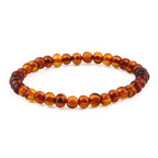 Adult Baltic Amber Bracelet. Baroque Cognac 5mm - XB55C