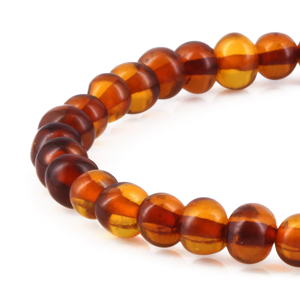 Adult Baltic Amber Bracelet. Baroque Cognac 5mm - XB55C