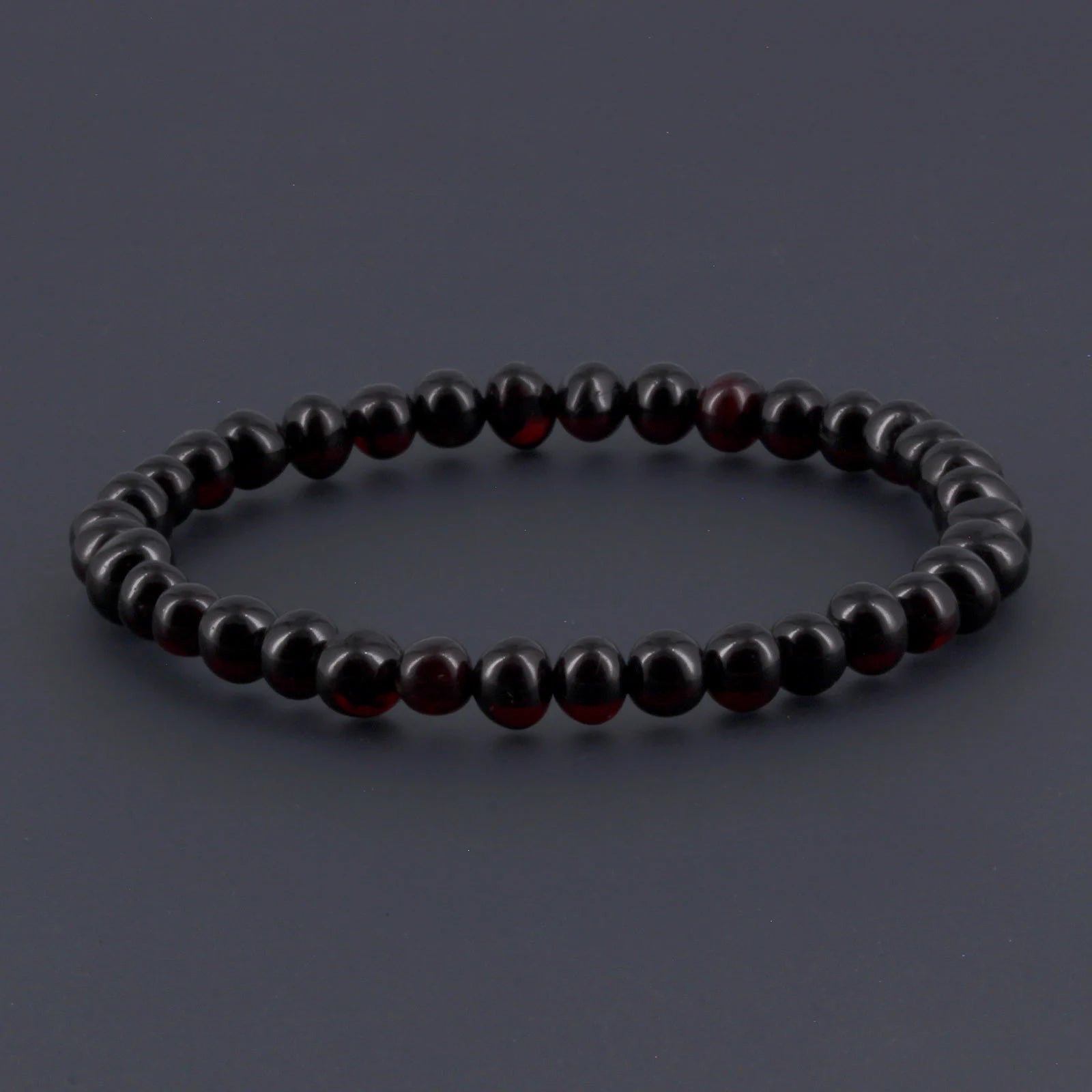 Adult Baltic Amber Bracelet. Baroque Dark Cognac 5mm - XB55DC