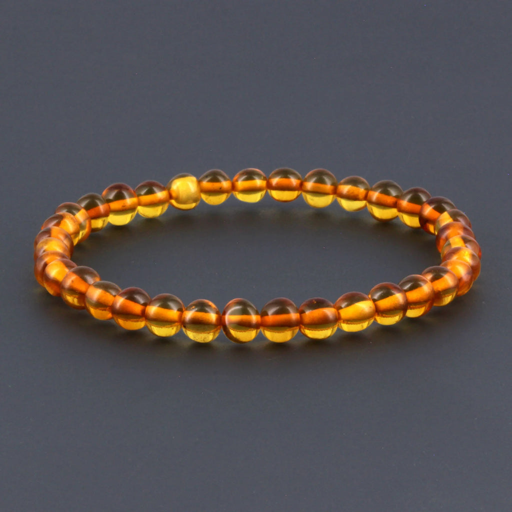Adult Baltic Amber Bracelet. Baroque Light Cognac 5mm - XB55LC