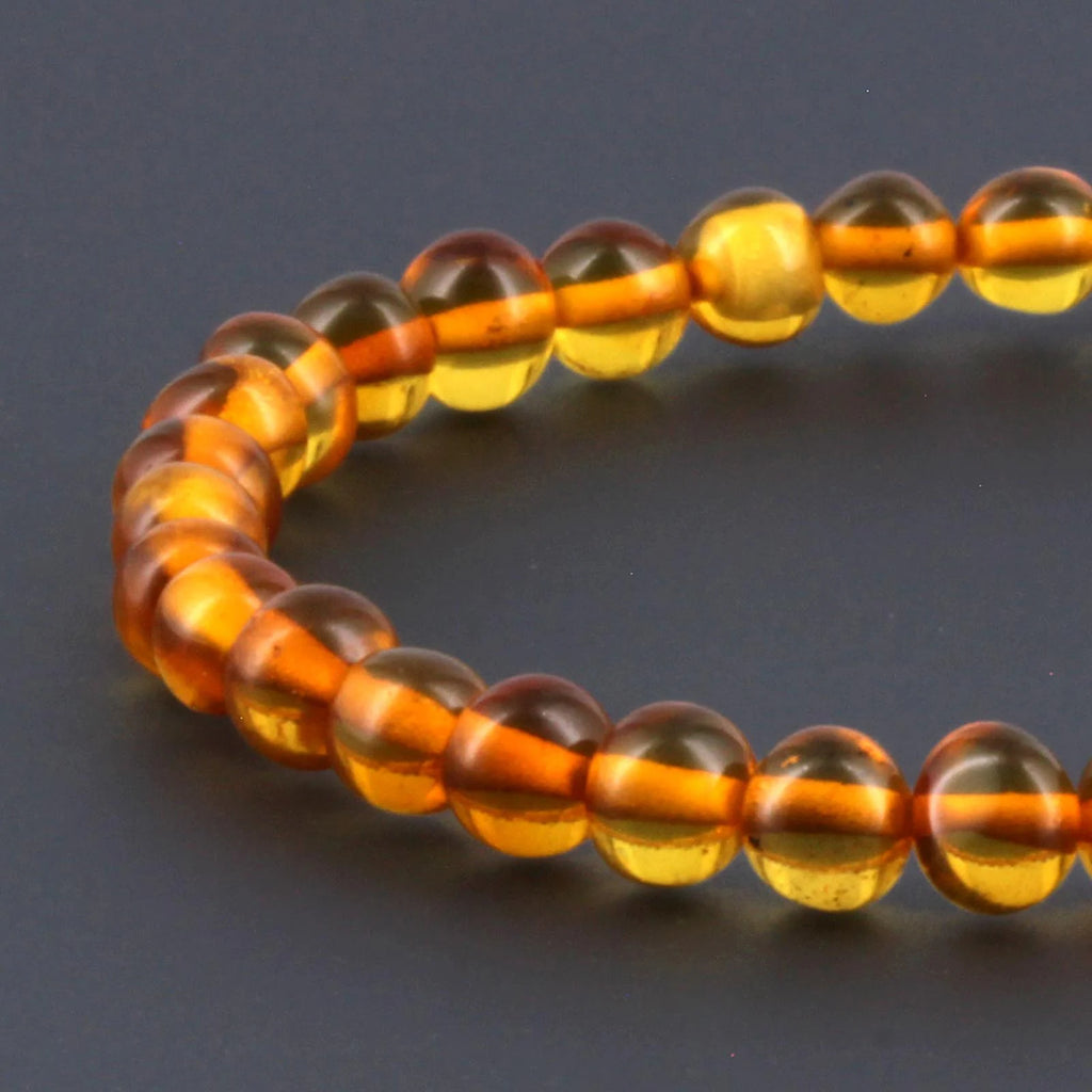 Adult Baltic Amber Bracelet. Baroque Light Cognac 5mm - XB55LC