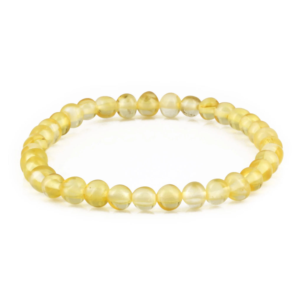 Adult Baltic Amber Bracelet. Baroque Yellow 5mm - XB55Y
